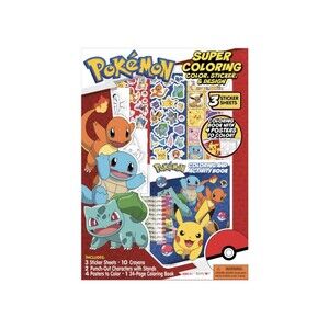Pokémon Super Color, Sticker & Design Activity Set with 4 Posters New Seal Large